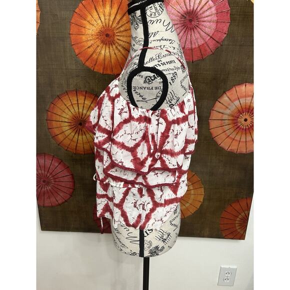 Vintage 90s Vivienne Tam Burgundy Off Shoulder Chiffon Top Rare Find Y2K Sz S - Picture 3 of 5